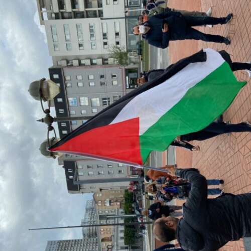 Vitry19mai2 Intervention de Maxime Benatouil aux 2 heures pour la Palestine à Vitry sur Seine, le 19 mai 2021