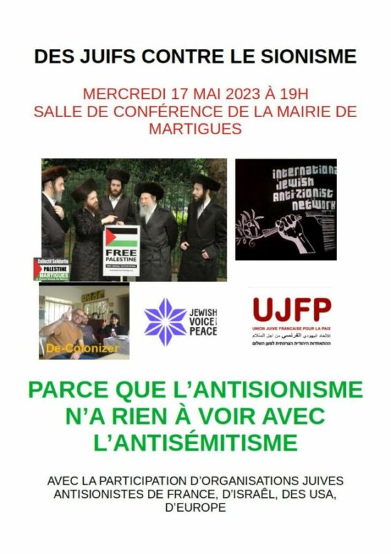 Des juifs contre le sionisme - conférence Martigues 17 mai 2023