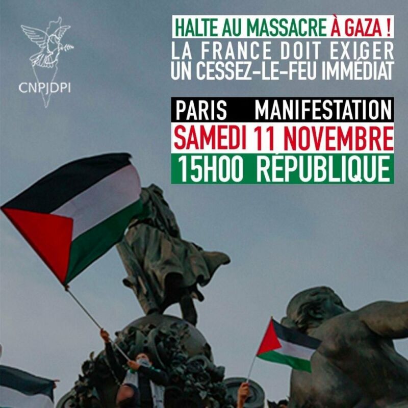 À Paris Manifestation Halte Au Massacre A Gaza Ujfp 