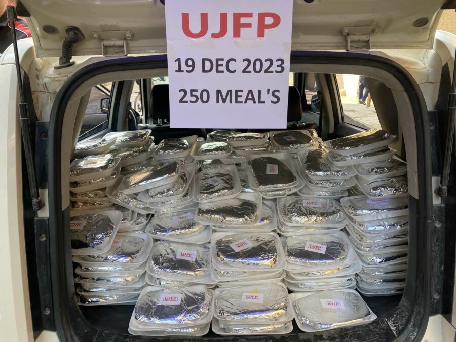 Le 19 décembre à Nuseirat et Deir al-Balah : un point sur l'aide d'urgence - 250 repas issus de la collecte de l'UJFP