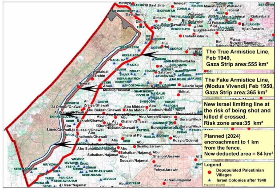 Carte n°2 : Les Lignes d’Armistice de Gaza