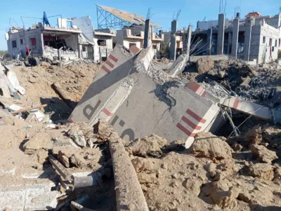 inauguration-chateau-deau de Khuza' ujfp détruit Gaza