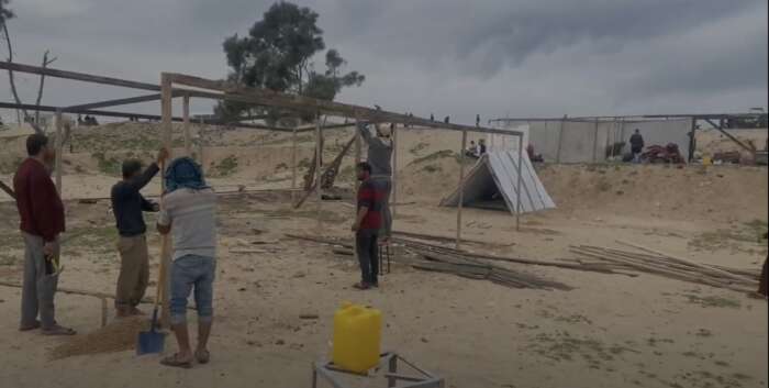 tentes 23 fevrier Témoignage de Gaza, les 23 et 25 février 2024 : installation du camp et distribution de repas