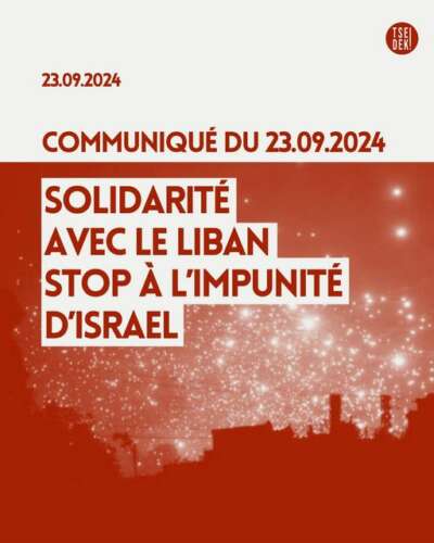 Tsedek Liban Solidarité avec le Liban, stop à l’impunité d’Israël