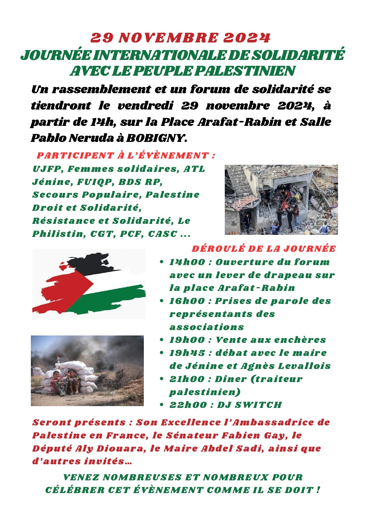 À Bobigny (93), journée internationale de solidarité avec le peuple palestinien 3 nouveau programme pour le 29.11 page 0001 À Bobigny (93), journée internationale de solidarité avec le peuple palestinien