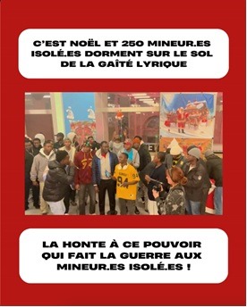 C'EST NOEL ET 250 MINEUR.ES ISOLÉ.ES DORMENT SUR LE SOL DE LA GAÎTÉ LYRIQUE 2 C'EST NOEL ET 250 MINEUR.ES ISOLÉ.ES DORMENT SUR LE SOL DE LA GAÎTÉ LYRIQUE