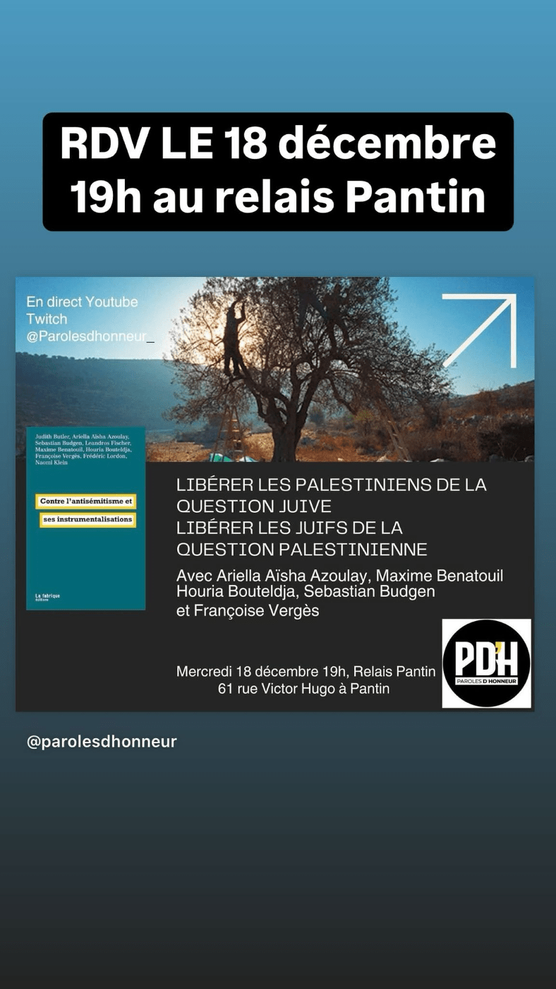 relais de pantin 18 dcembre 24 À Pantin (93), conférence-débat autour du livre "Contre l'antisémitisme et ses instrumentalisations"