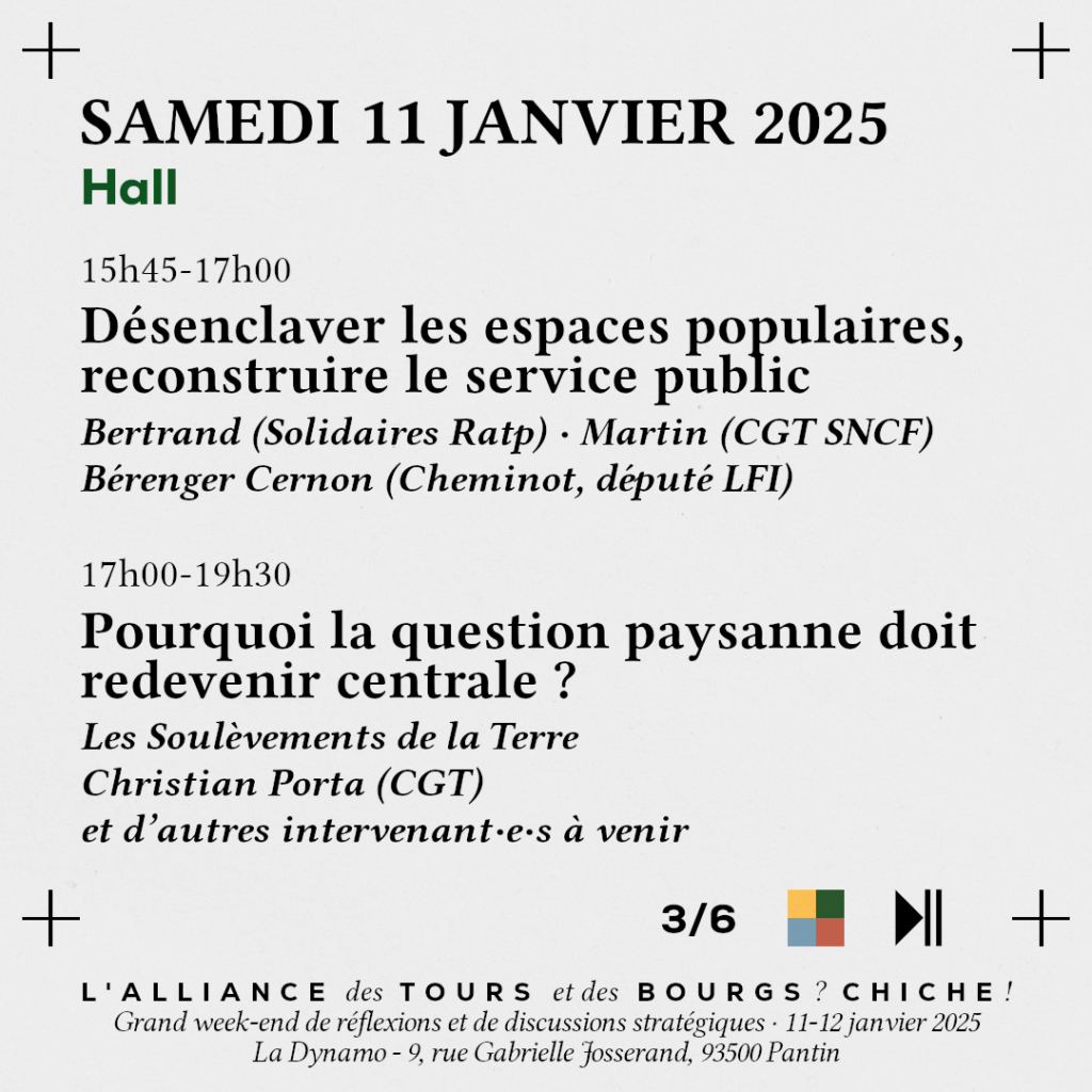 Programme Alliance des bourgs et des tours p3 À Pantin (93), grand week-end de réflexions et de discussions stratégiques