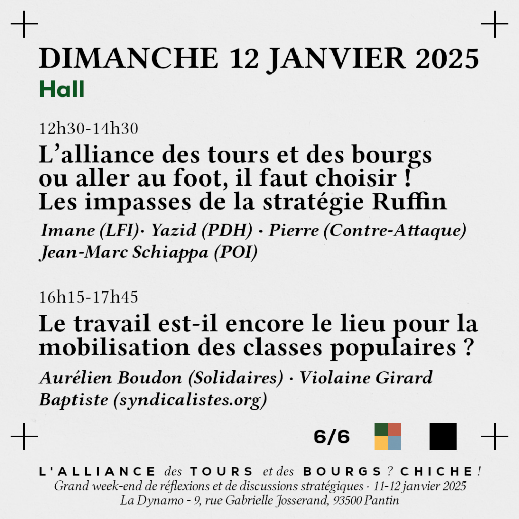 Programme Alliance des bourgs et des tours p6 À Pantin (93), grand week-end de réflexions et de discussions stratégiques