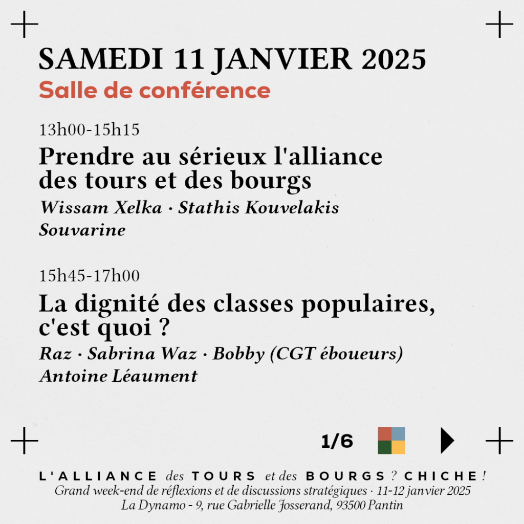 Programmne Alliance des bourgs et des tours p1 À Pantin (93), grand week-end de réflexions et de discussions stratégiques