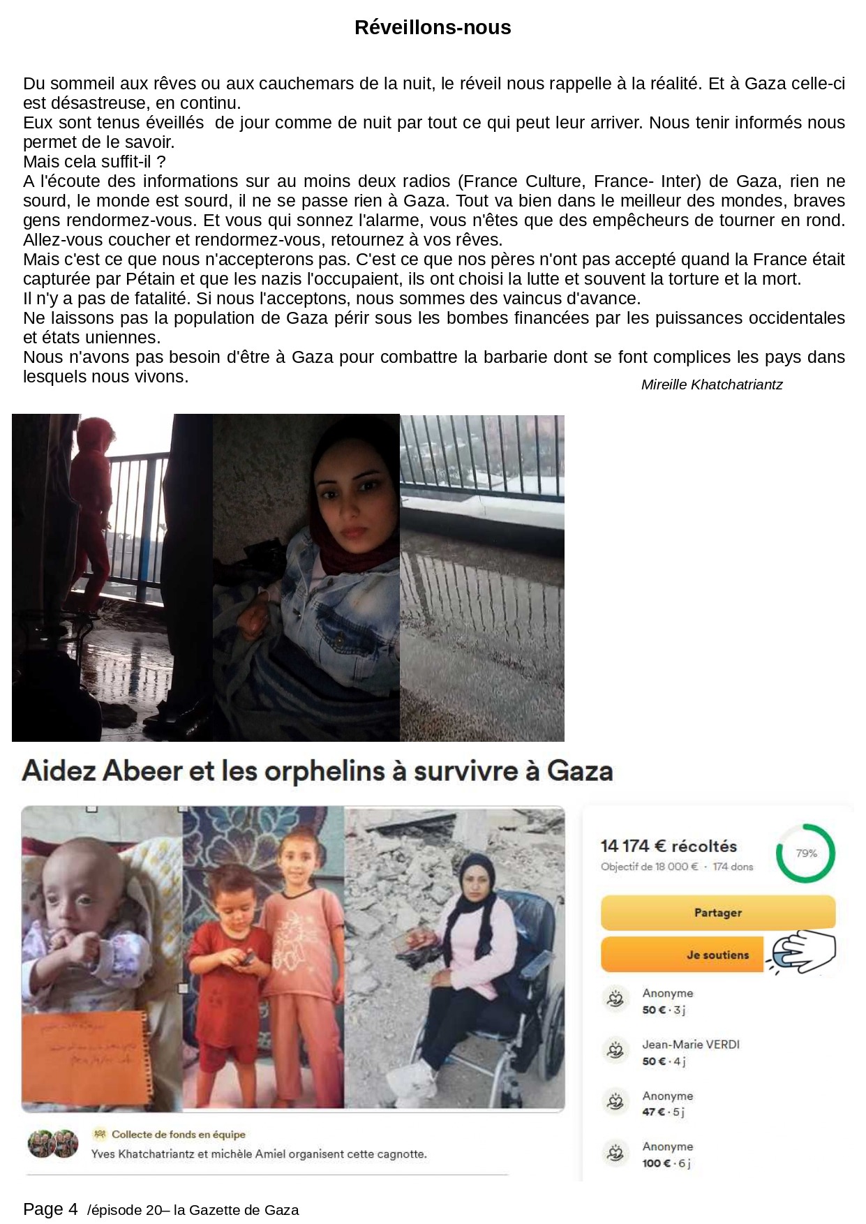 Abeer épisode 20 - "Les vœux pour l’année 2025 de la part de la Gazette de Gaza" 6 Abeer, réveillons-nous
