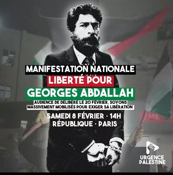 À Paris, manifestation pour la libération de Georges Ibrahim Abdallah. 08/02/25