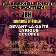 GaiteLyrique9 fevr À Paris (3ème), rassemblement de soutien aux jeunes du parc de Belleville