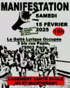 manif gaite lyrique 15 2 25 002 À Paris (3ème), manifestation de soutien aux jeunes du parc de Belleville