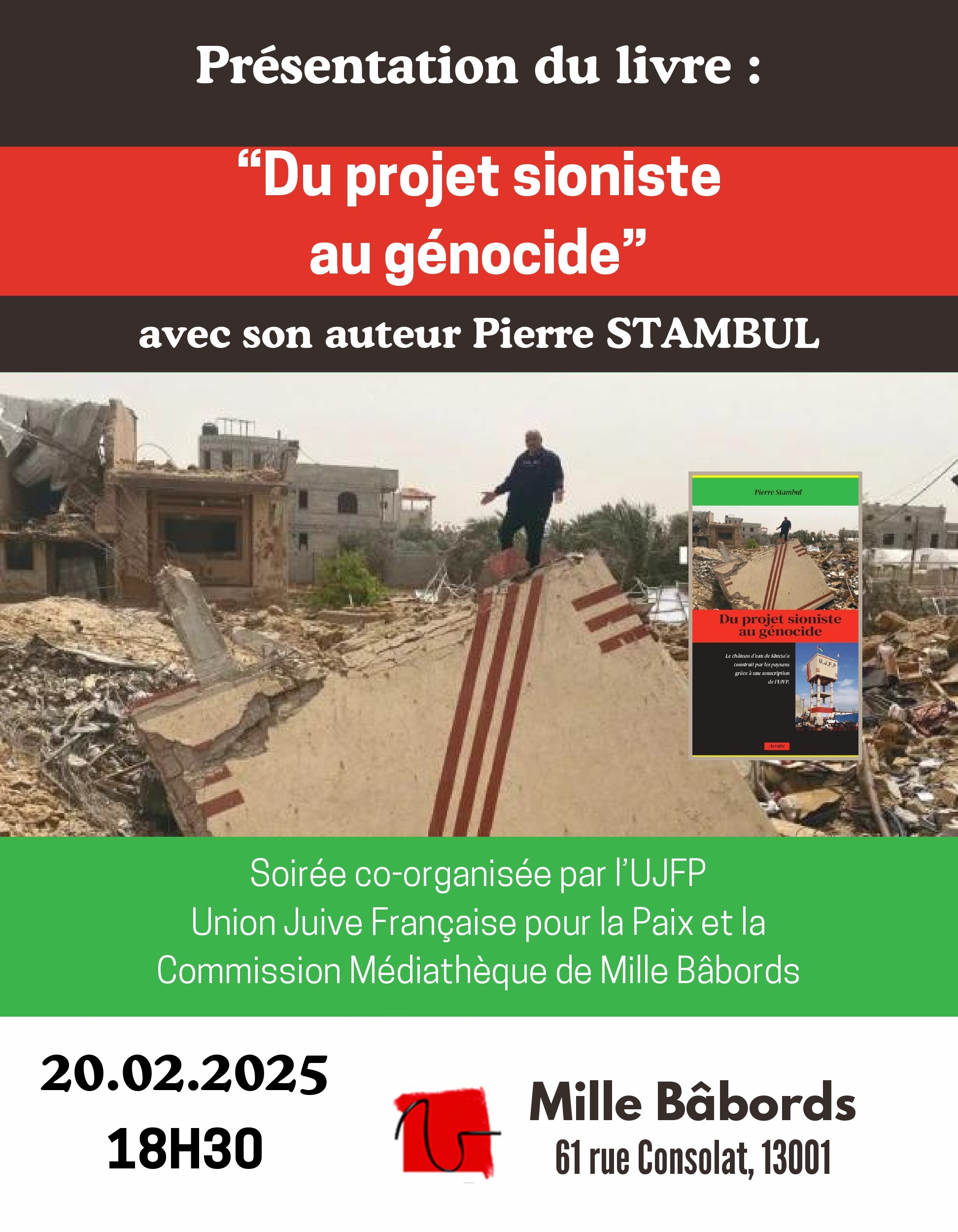pres livre stambul mb page 0001 À Marseille (1er), présentation du livre de Pierre Stambul : "Du projet sioniste au génocide"