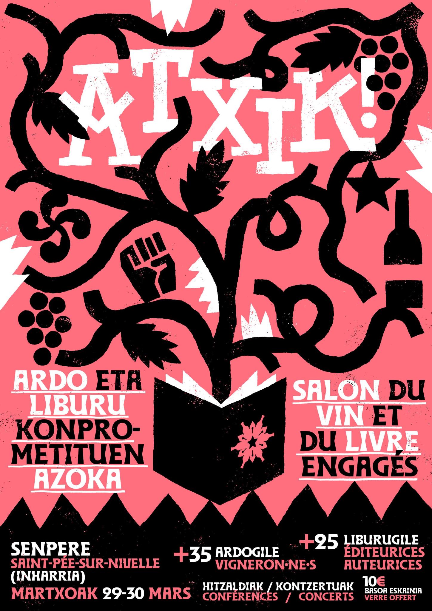 2025 03 29 30 atxik À Saint-Pée-sur-Nivelle (64), salon du vin et du livre engagé