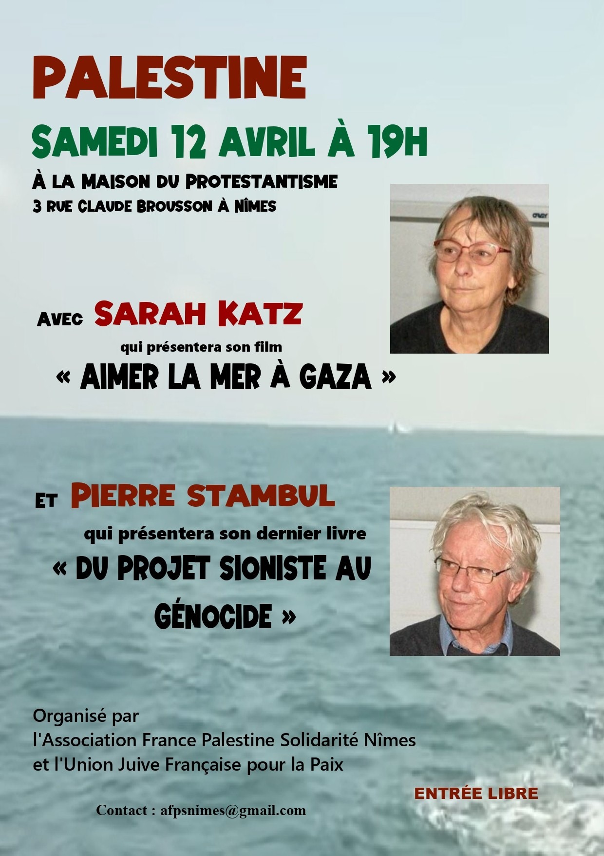 Tract "Palestine" : rencontre avec Sarah Katz et Pierre Stambul — Nîmes