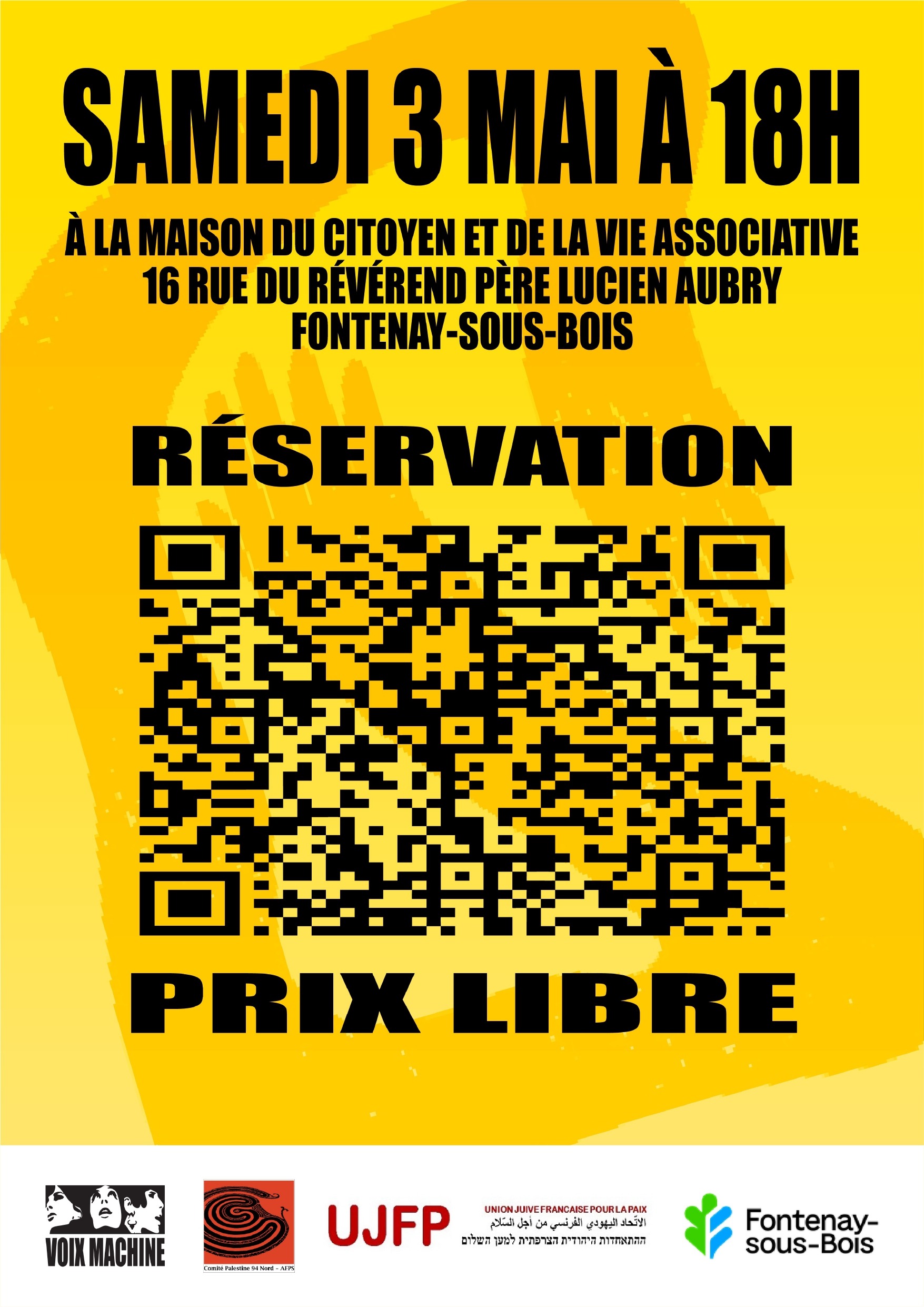 Flyer A6 page 0002 À Fontenay-sous-Bois (94), conférence gesticulée de Michel Benizri "Moi, français juif arabe, comment j'ai démissionné du sionisme"