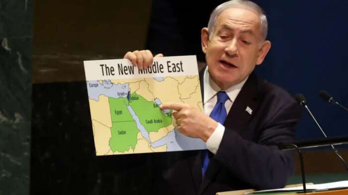 Netanyahou nouveau moyen orient Témoignage d'Abu Amir, le 31 mars 2025 – La terre contre la reddition, Netanyahou, promoteur du Nouveau Moyen-Orient