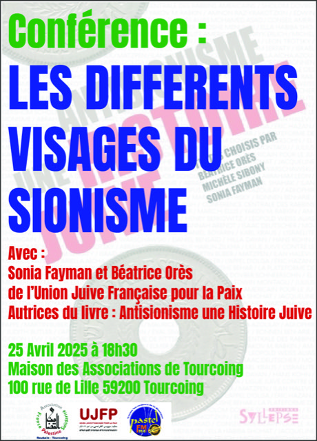 affiche conference 01 À Tourcoing (59), conférence-débat : les différentes figures du sionisme