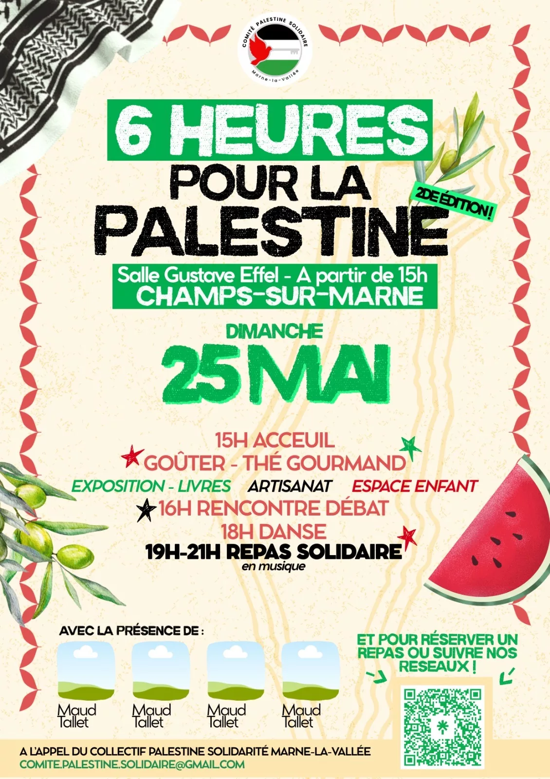 À Champs-sur-Marne (77), 6 heures pour la Palestine 3 25 05 25 Champs sur Marne À Champs-sur-Marne (77), 6 heures pour la Palestine