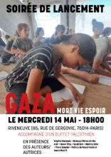 Affiche 1405 GAZA1 156x220 png À Paris (4ème), soirée de lancement du livre "Gaza. Mort, Vie, Espoir"