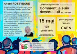 Affiche Conference Rosevegue 2025 05 15 pour reseaux sociaux11 Conférence gesticulée : Comment je suis devenu juif en l'an 2000