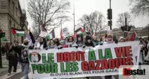 Blousesblanches4Gaza2 INVITATION À COUVRIR UNE MOBILISATION NATIONALE POUR GAZA LECTURE PUBLIQUE DES NOMS DES MARTYRS