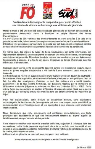 IMAGE 2025 05 20 09 54 59 Soutien à l’enseignante suspendue pour avoir effectué une minute de silence en hommage aux victimes du génocide