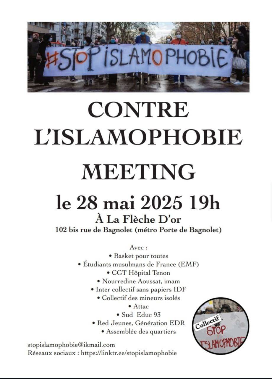 IMG 20250519 WA0004 À Paris (20ème), meeting contre l'islamophobie