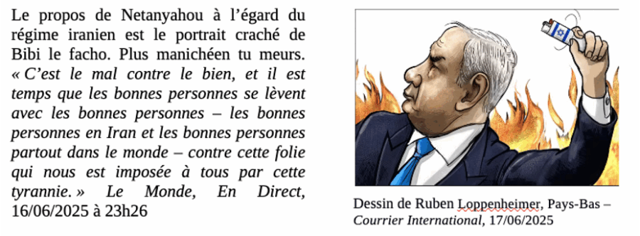 BRÈVES DE PRESSE #22 du 21 juin 2025 : APRÈS ISRAËL LE DÉLUGE 2 Dessin de Rben Loppenheimer BRÈVES DE PRESSE #22 du 21 juin 2025 : APRÈS ISRAËL LE DÉLUGE