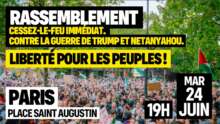Paris 24 06 25 À Paris (8ème), rassemblement Cessez-le-feu immédiat