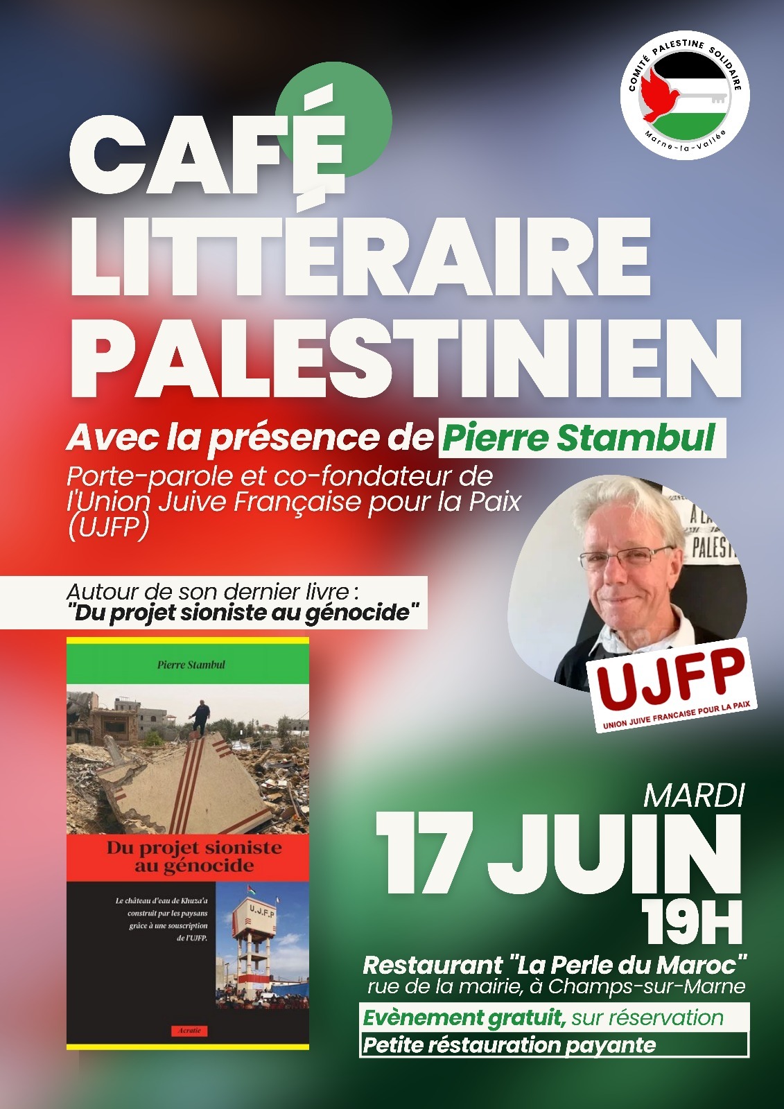 WhatsApp Image 2025 06 13 a 13.48.03 c1c3b834 À Champs-sur-Marne (77), café littéraire palestinien avec Pierre Stambul