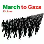 global À Orly (94), conférence de presse pour accueillir les représentants de la délégation française de la Global March to Gaza