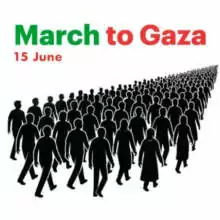 global À Orly (94), conférence de presse pour accueillir les représentants de la délégation française de la Global March to Gaza