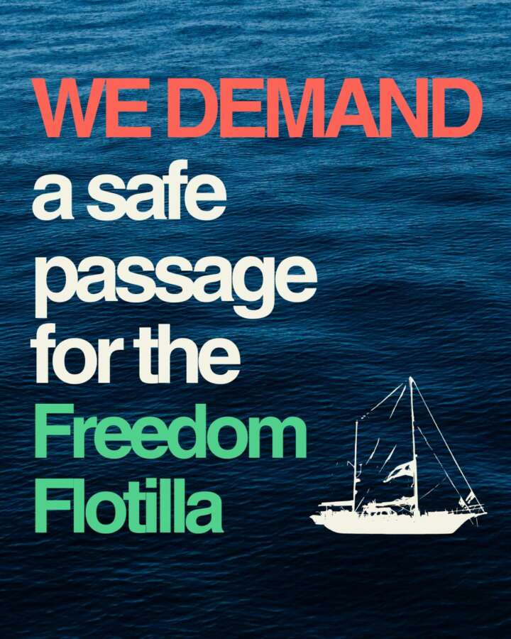 Exigeons le passage sécurisé de la Freedom Flotilla en route vers Gaza 2 https palestine.risefor.org media 5908976728817124903 Exigeons le passage sécurisé de la Freedom Flotilla en route vers Gaza