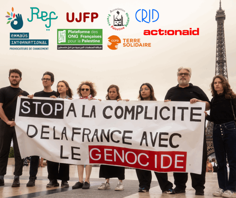 La France et l’Union européenne doivent agir contre le génocide, pas en être complices ! 2 photo logos5 contre complicite france et europe La France et l’Union européenne doivent agir contre le génocide, pas en être complices !
