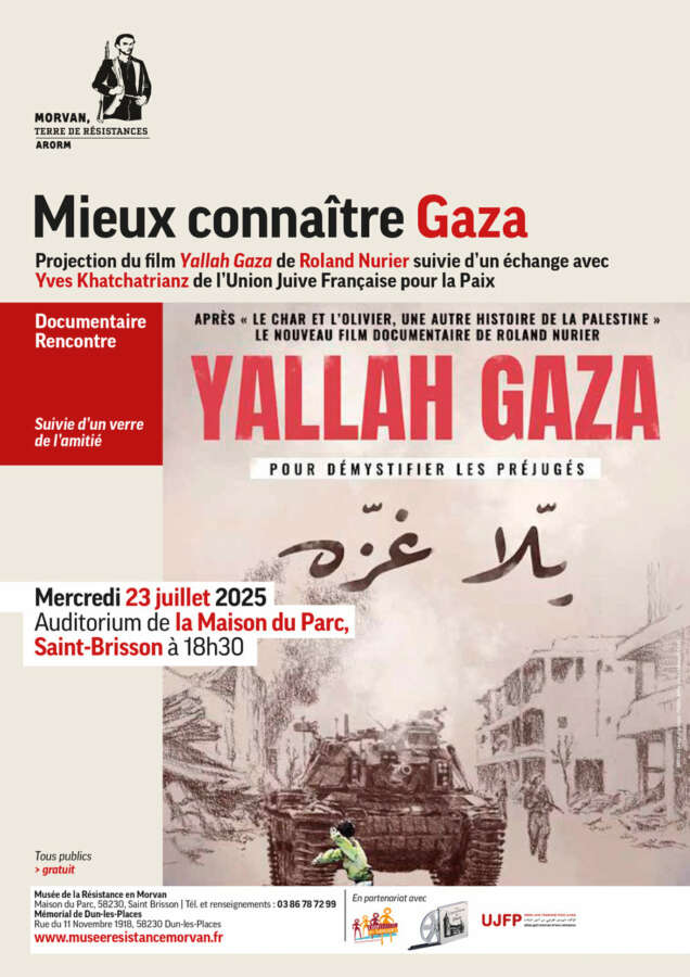 Affiche de Yallah Gaza. À Saint-Brisson (58), projection-débat 