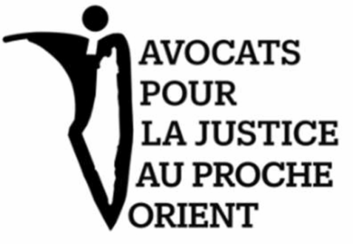 Logo Ajpo Communiqué de presse de l'association Avocats pour la justice au Proche-Orient