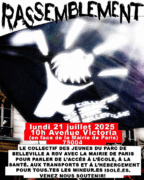 belleville à Paris (75004), Rassemblement de soutien aux jeunes mineurs isolées