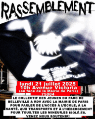 belleville à Paris (75004), Rassemblement de soutien aux jeunes mineurs isolées