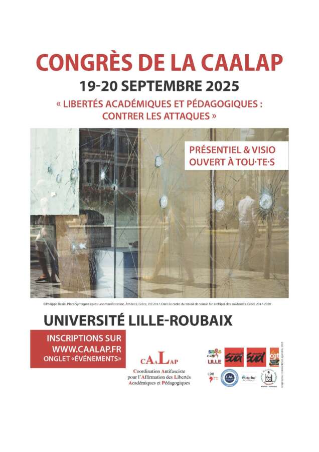 1er CONGRES DE LA CAALAP V2 copie Page 1 À Roubaix, congrès de la CAALAP - Libertés académiques et pédagogiques : contrer les attaques
