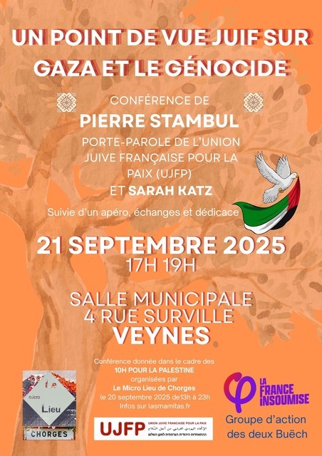Veynes, conférence-débat : Un point de vue juif sur Gaza et le génocide