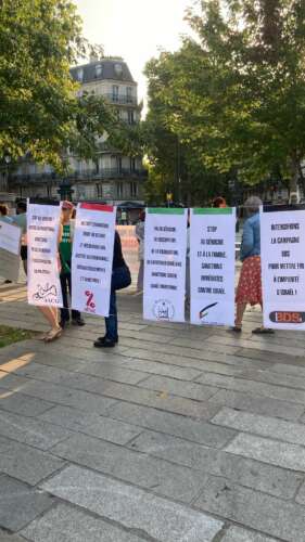 Bastille Slogans OK Que fait le gouvernement français face au génocide à Gaza ?