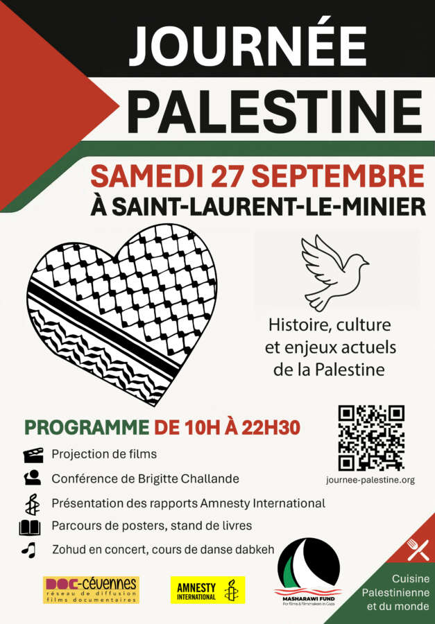 Affiche journee Palestine V3 À Saint-Laurent-Le-Minier (30) - Journée Palestine
