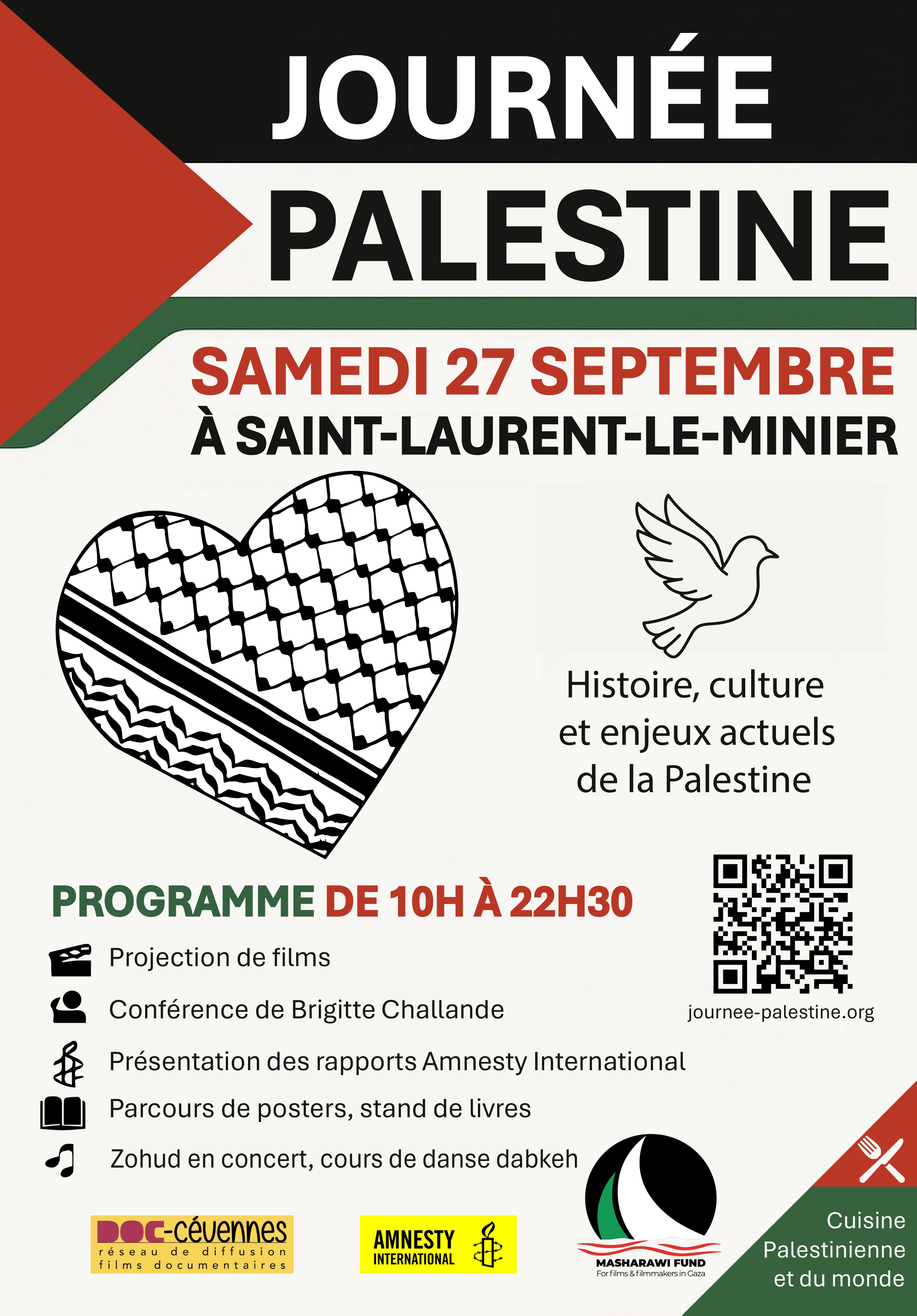 Affiche journee Palestine V3 À Saint-Laurent-Le-Minier (30) - Journée Palestine