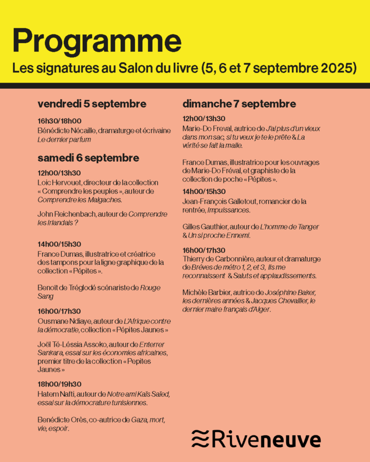 Programme Riveneuve au Salon EDIF2 À Paris (4e), présentation et dédicace du livre "Gaza, mort, vie , espoir"