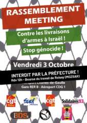 Action a midi 3 10 25 signal 2025 10 03 083707 002 À Roissy (95), rassemblement contre les livraisons d'armes à Israël
