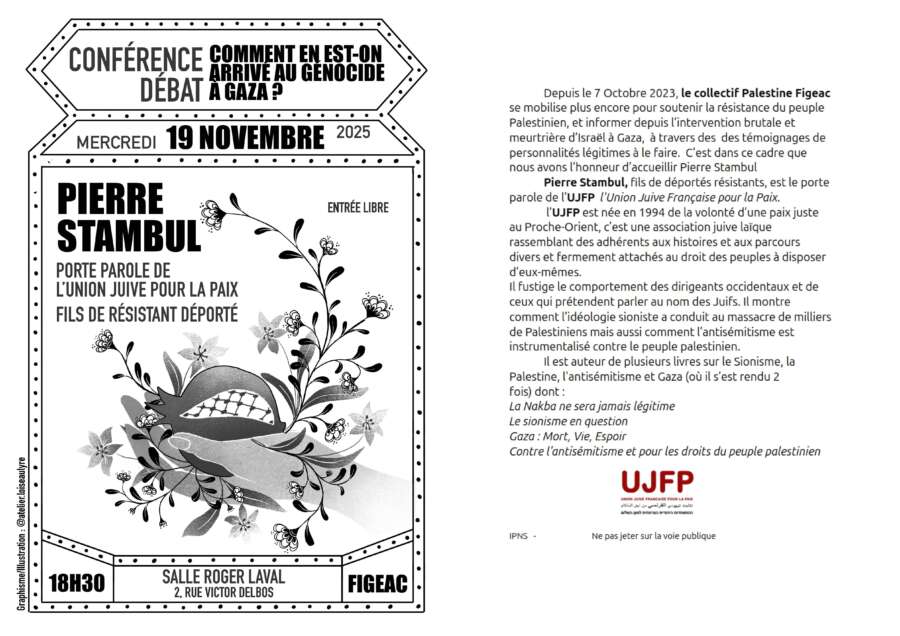 À Figeac (46) - Conférence-débat : Comment en est-on arrivé au génocide à Gaza 3 Flyer Stambul RectoVerso 1 À Figeac (46) - Conférence-débat : Comment en est-on arrivé au génocide à Gaza