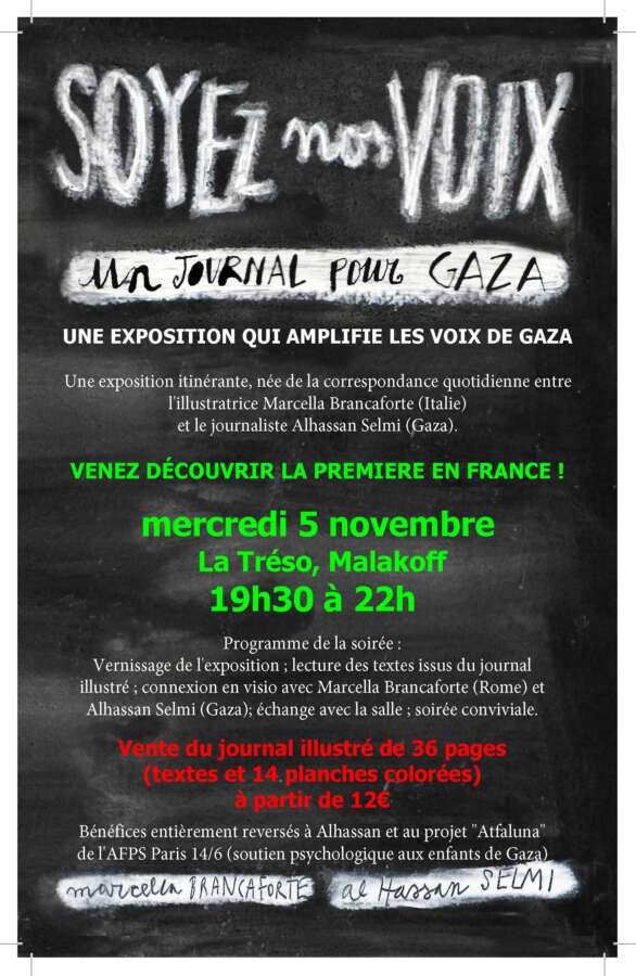 Soyeznosvoix AfficheLibrairies LaTreso À Malakoff (92), une exposition pour Gaza